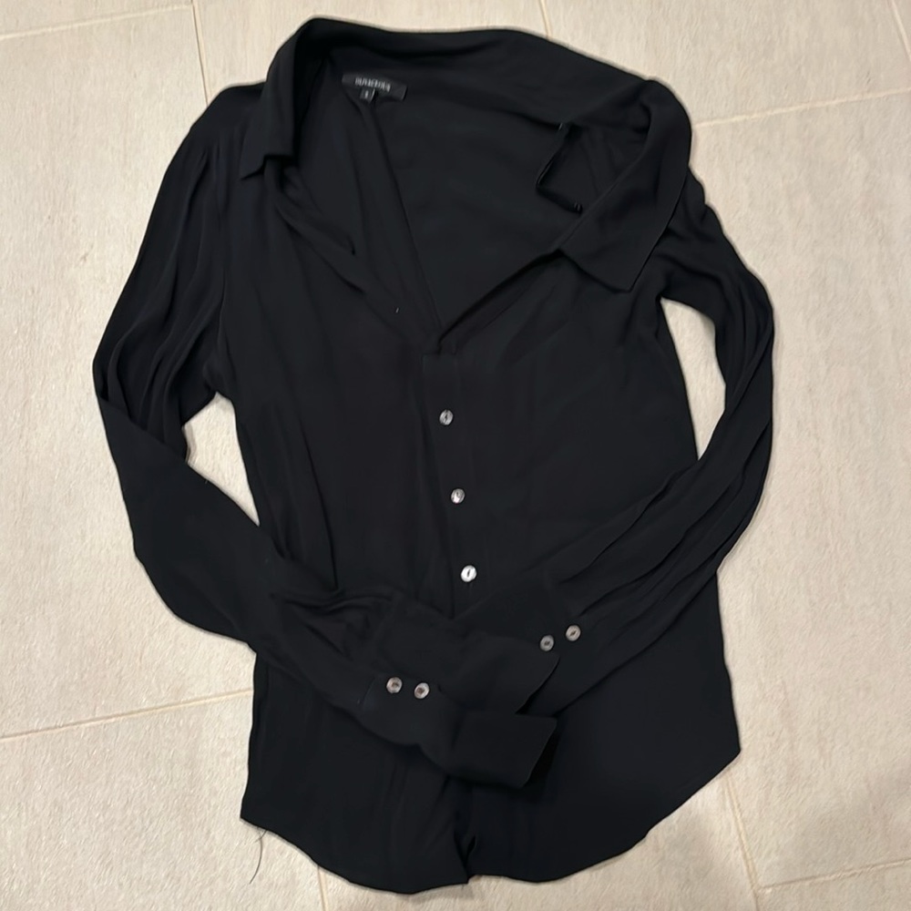Black Button Down Top